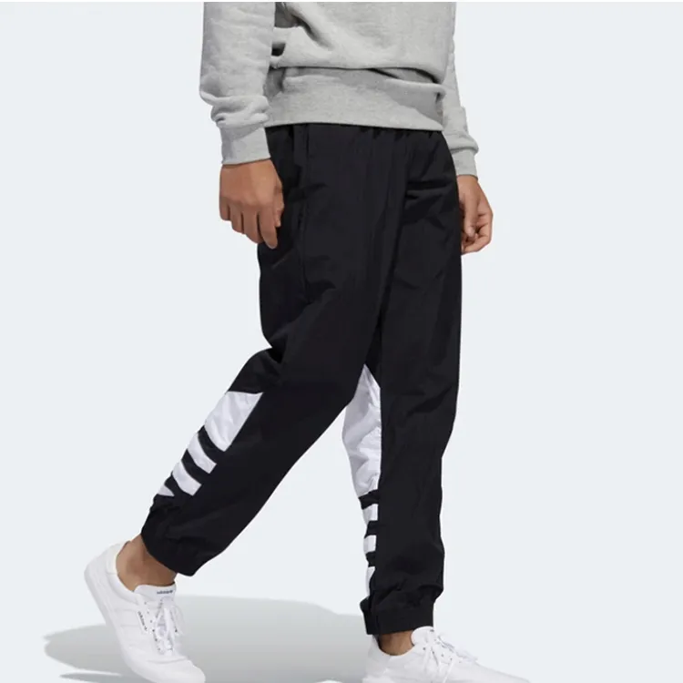 Adidas Originals Big Trefoil Track Pants Men Black Knitted Sweatpants Men's Black-3