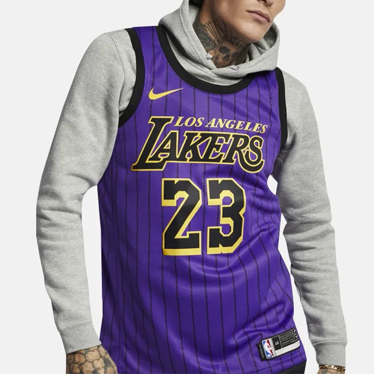 Nike Nba Los Angeles Lakers LeBron James City Fan Edition Jersey-3