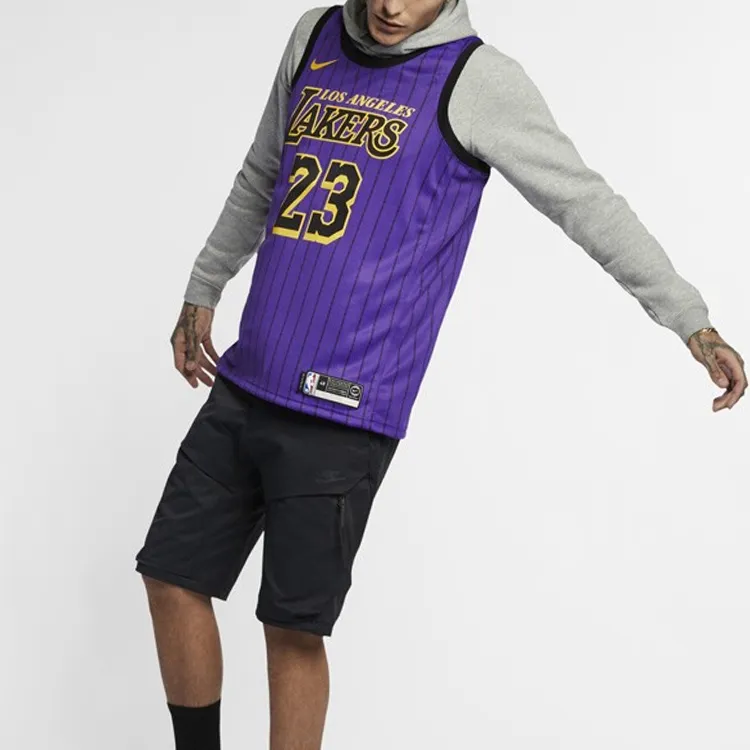 Nike Nba Los Angeles Lakers LeBron James City Fan Edition Jersey-2