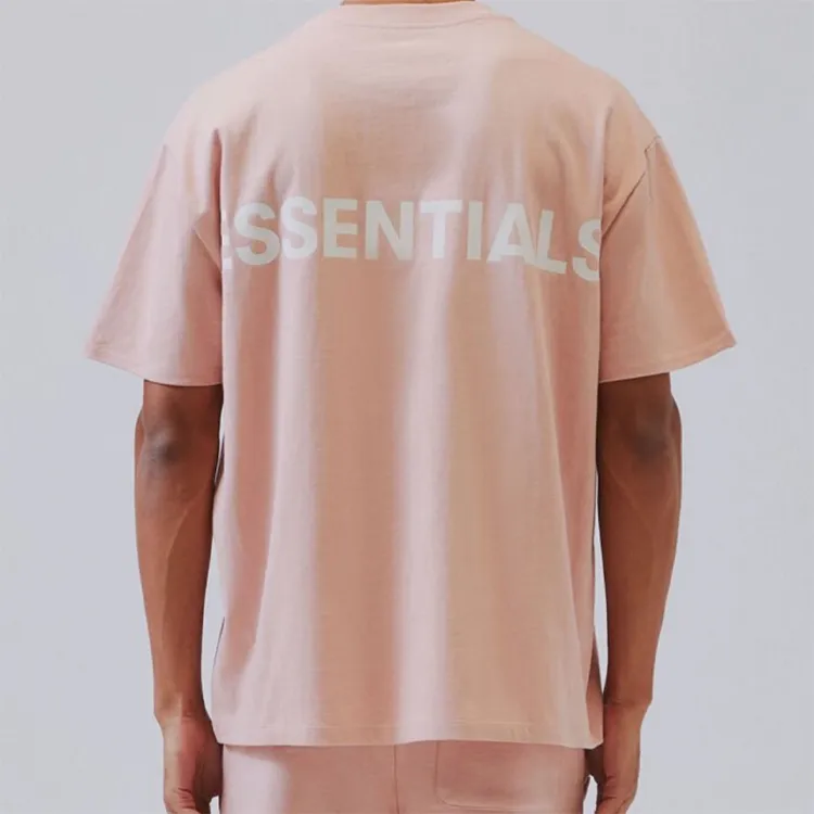 Fear Of God Essentials Pink 3M Logo Boxy T Shirt-3