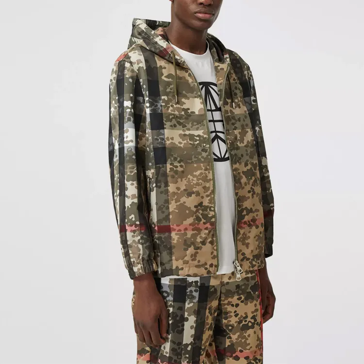 Burberry Stretton Camouflage Check Lightweight Jacket Archive Beige Green-2