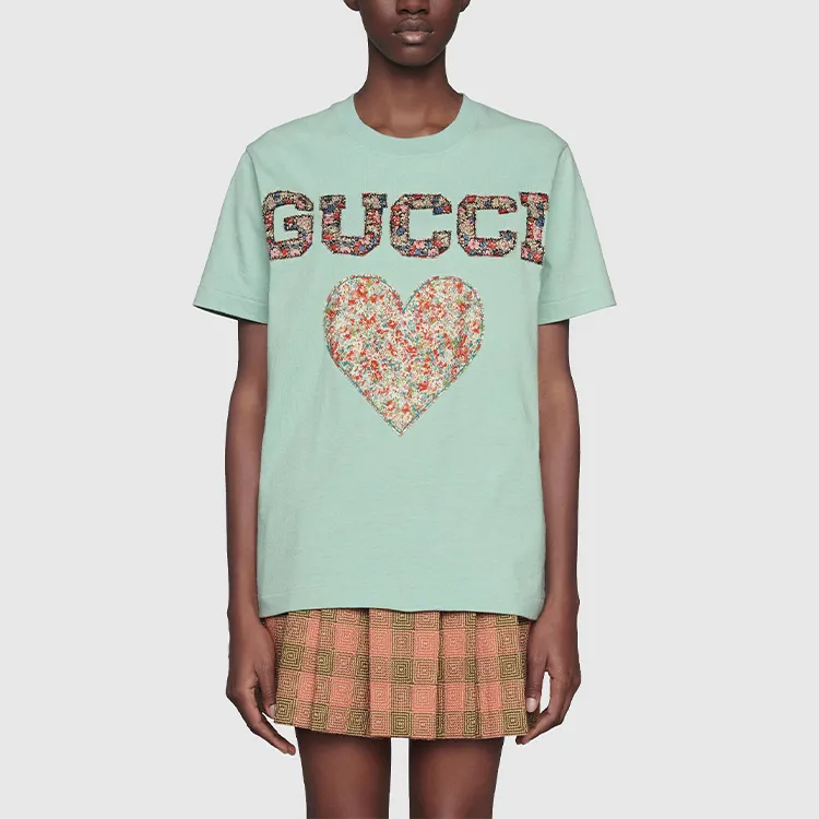 GUCCI T Shirts Women's Sky Blue-3