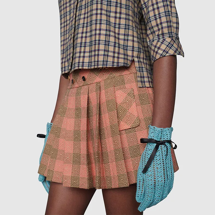 GUCCI Crop Tops Women's Beige Blue-3
