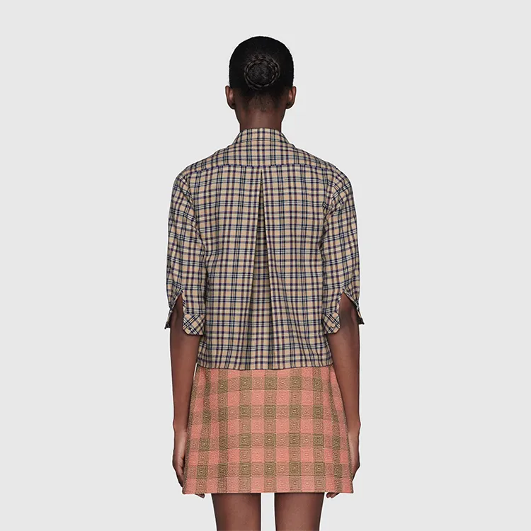 GUCCI Crop Tops Women's Beige Blue-2