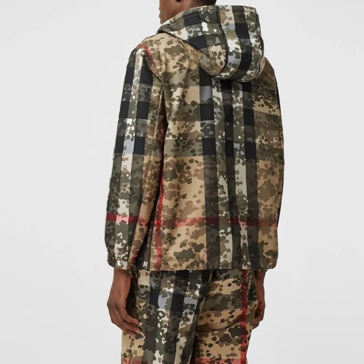 Burberry Stretton Camouflage Check Lightweight Jacket Archive Beige Green-3
