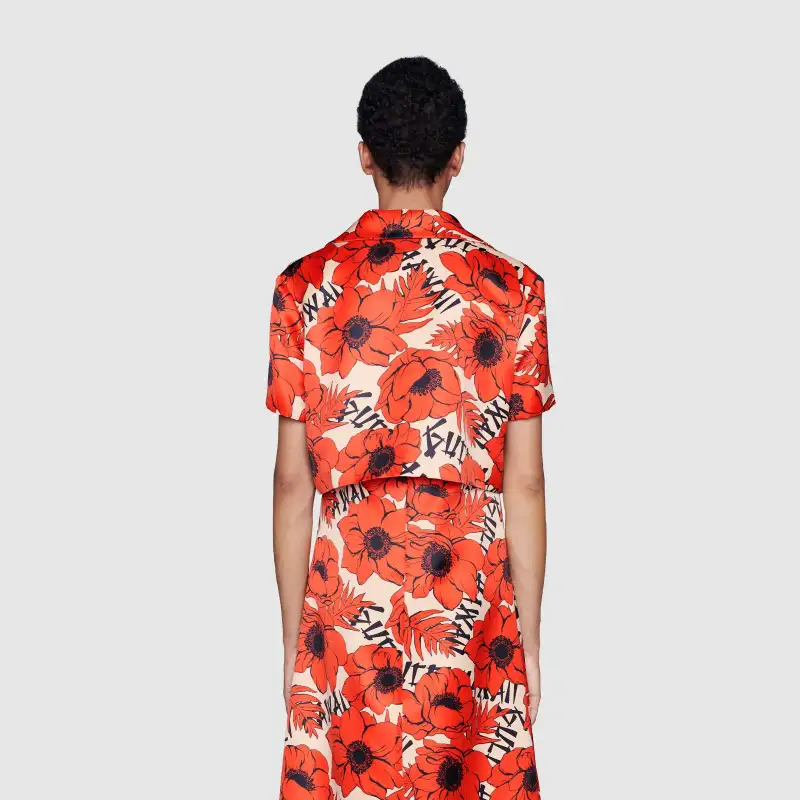GUCCI Shirts Women's Red White-2