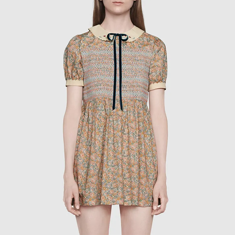 GUCCI Short Sleeved Dress Women's Multicolor-1