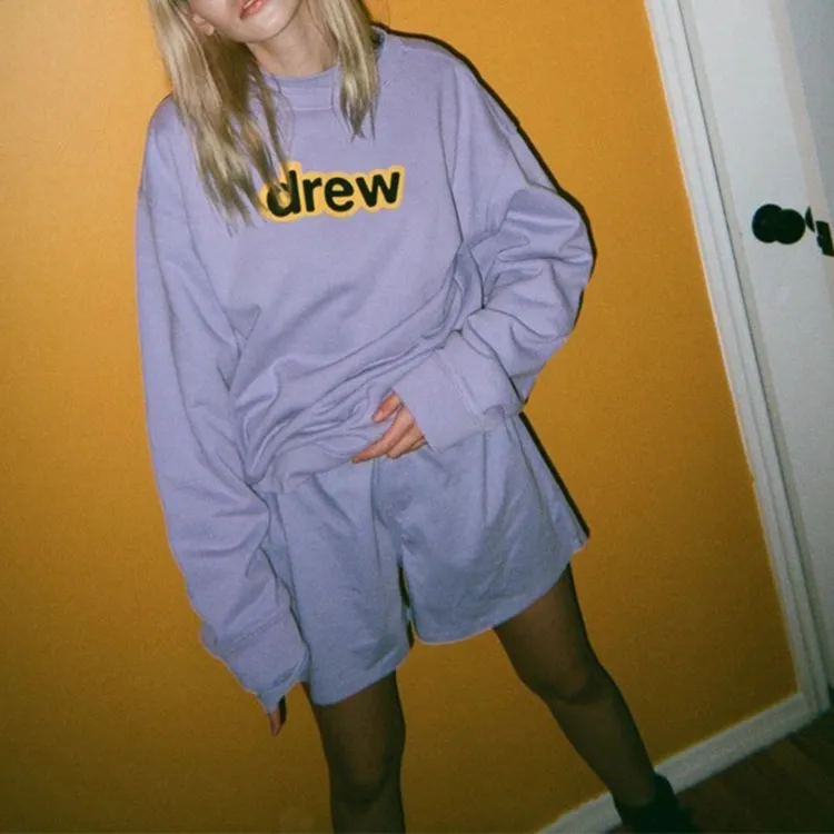 Drew House Letter Logo Series Sweatshirts Unisex Lavender-2