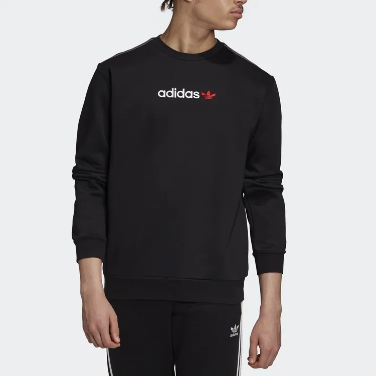 Adidas Originals Linear Crew Sweatshirts Men Black-2