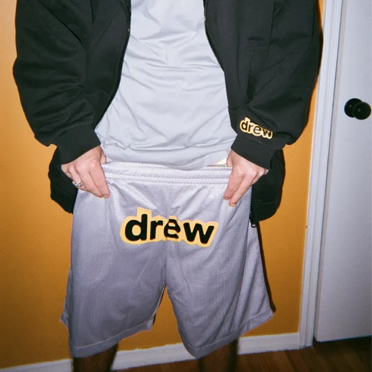 Drew House Letter Logo Series Casual Shorts Unisex Gray-2