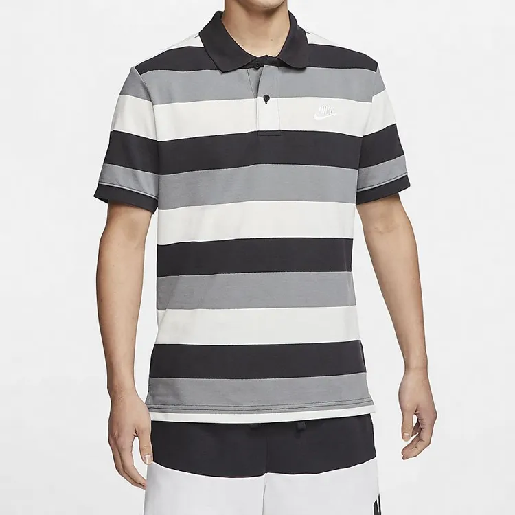 Nike Polo Shirts Men Black Gray Color-3
