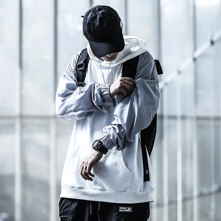 ENSHADOWER Hooded Loose Fit Regular Sweatshirt Unisex White-2