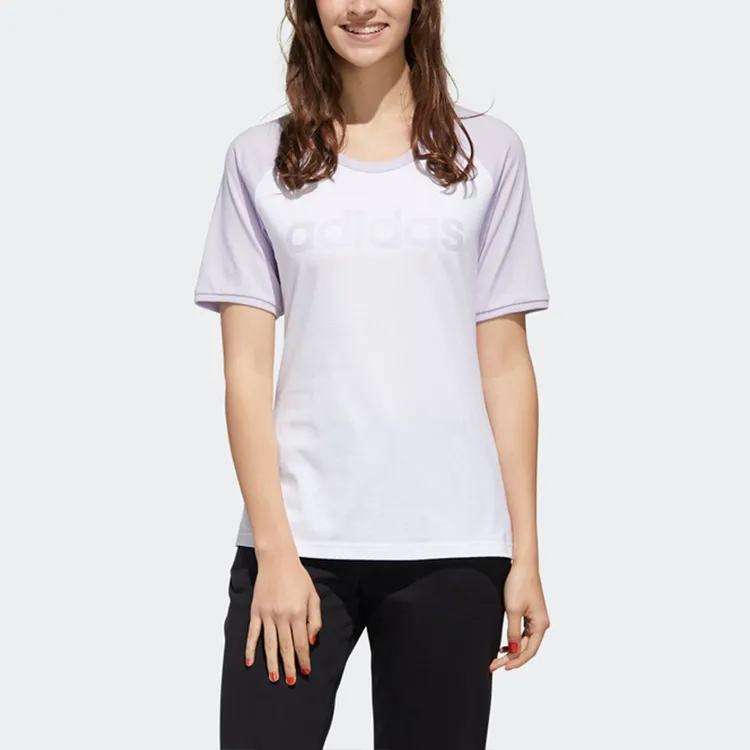 Adidas Neo Raglan Sleeve T Shirt Women's Light Purple White-2