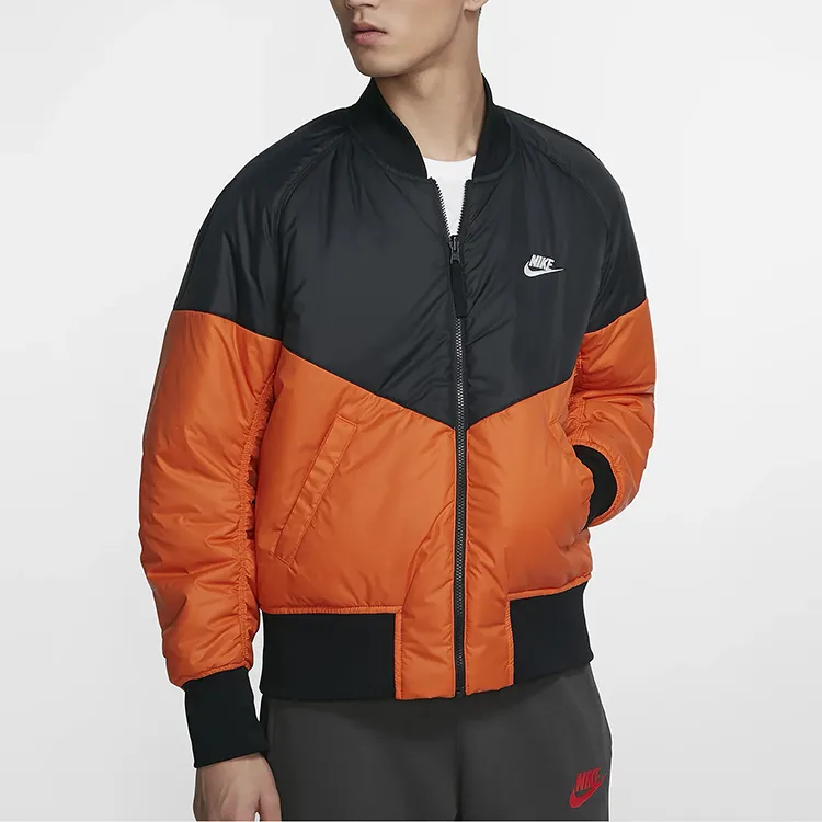 Nike Puffer Jackets Men Orange Black Multicolor-2