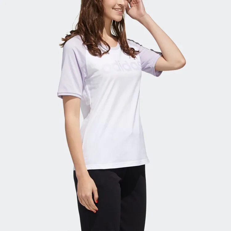Adidas Neo Raglan Sleeve T Shirt Women's Light Purple White-3