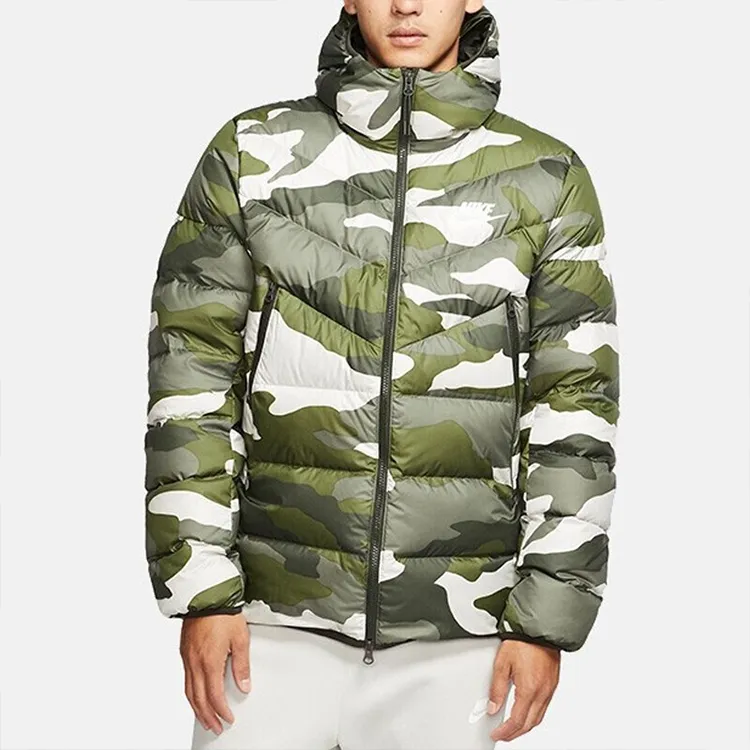 Nike Down Jackets Men Green Camouflage-3
