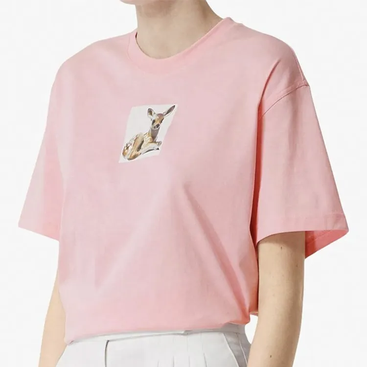 Burberry Drop Shoulder Sleeve T Shirt Women's Pink-2