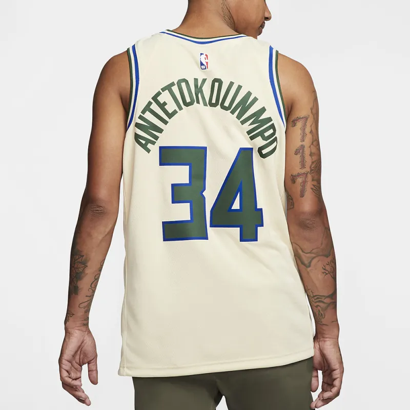 Nike Nike X NBA Basketball Jerseys Men's Beige-3