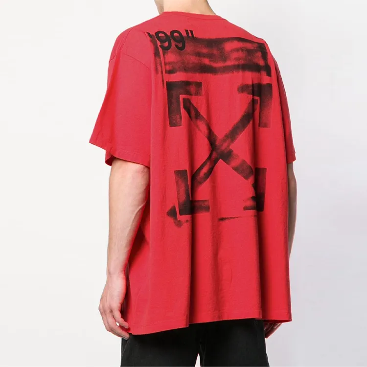 OFF WHITE Impressionism Diagonal Stencil Tee-4