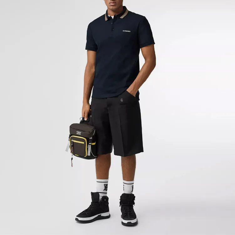 Burberry Polo Shirts Men Marine Blue-2