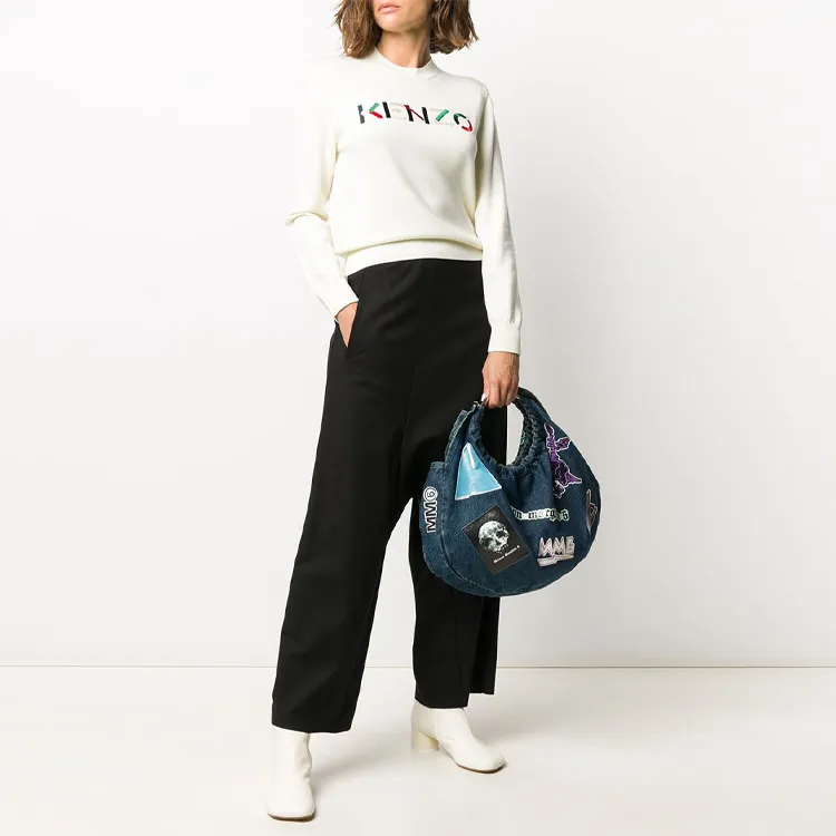 KENZO Letter Logo Knitwear Women's Beige Yellow-2