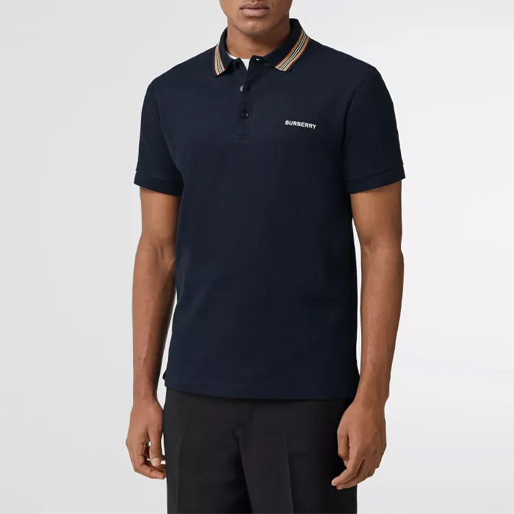 Burberry Polo Shirts Men Marine Blue-4
