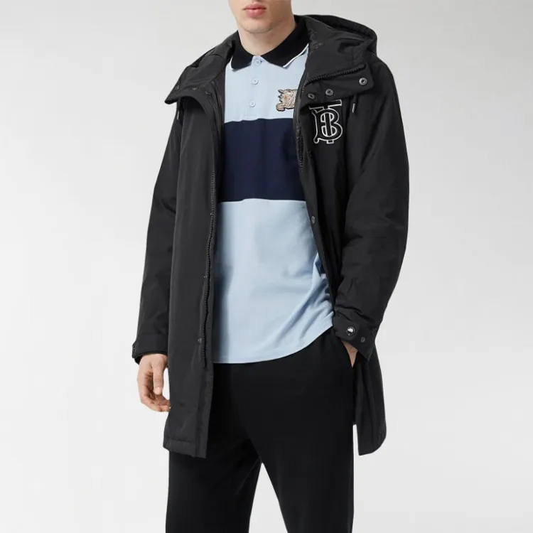 Burberry Parka Coats Men Black-3