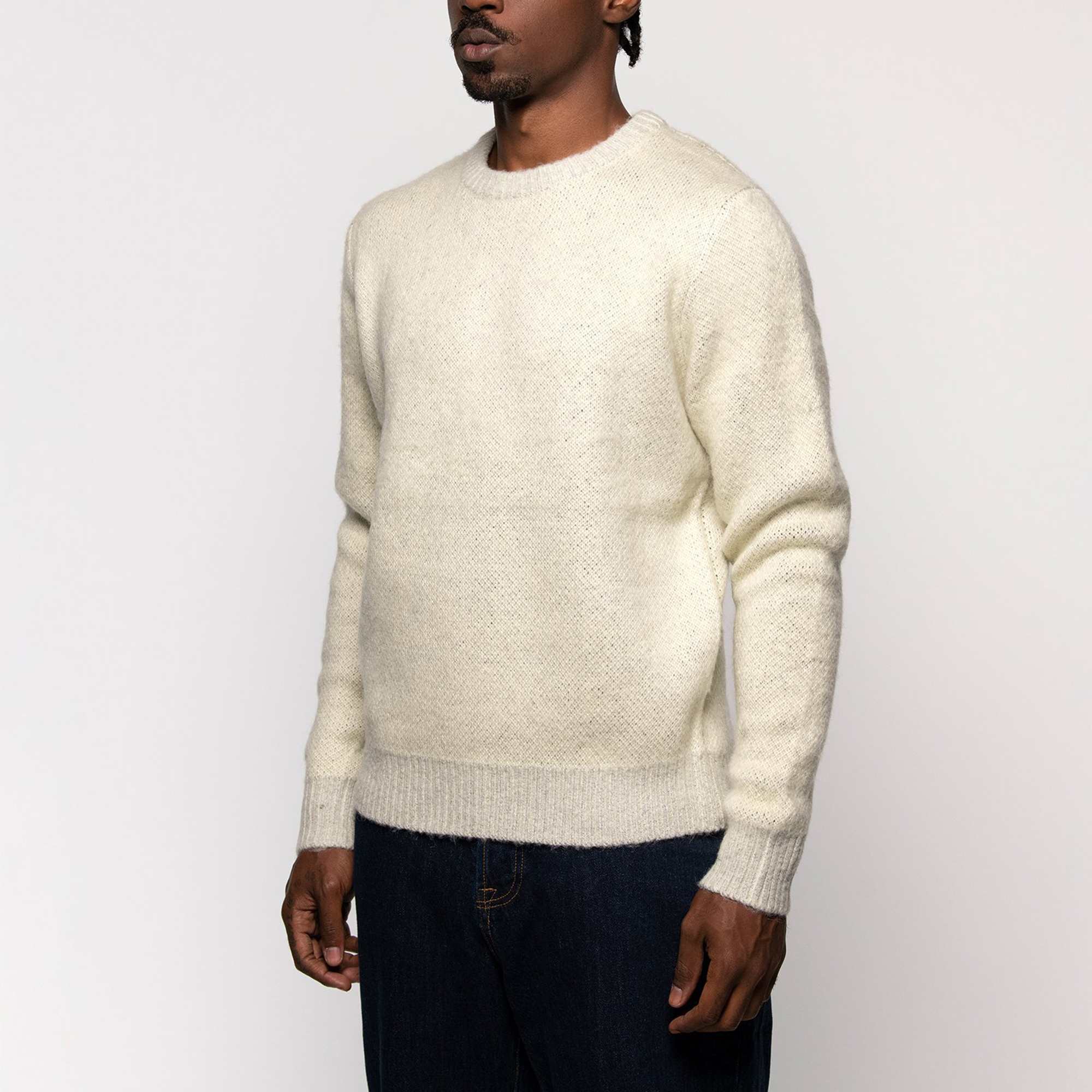 Stussy 8 Ball Heavy Brushed Mohair Sweater Ecru S - POIZON