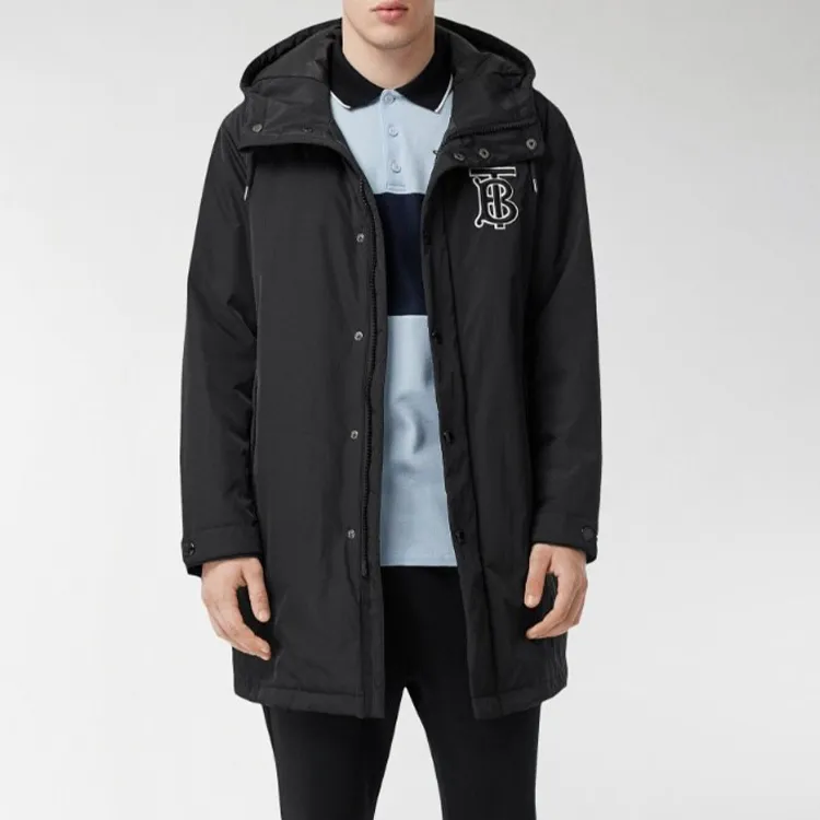 Burberry Parka Coats Men Black-2