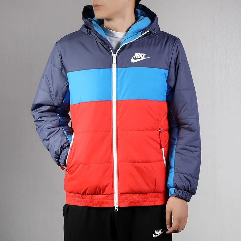Nike Puffer Jackets Men Blue-2