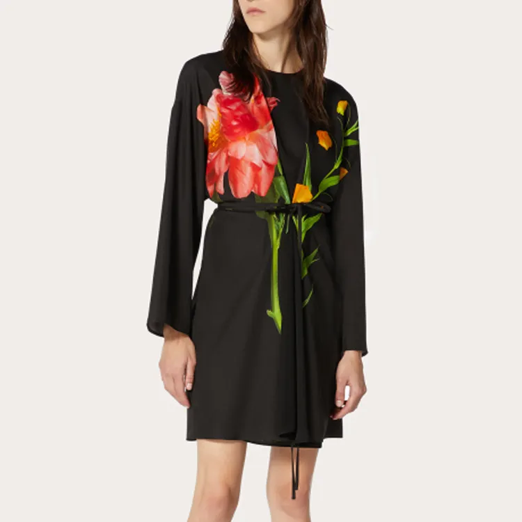 Valentino Long-Sleeved Dresses Women's Black-2