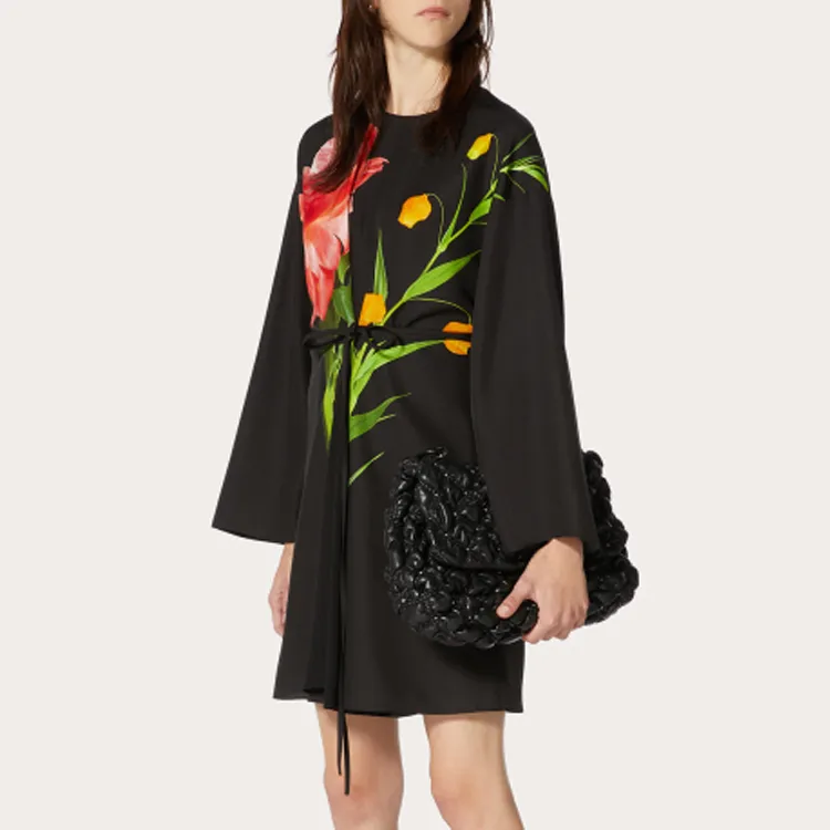 Valentino Long-Sleeved Dresses Women's Black-4