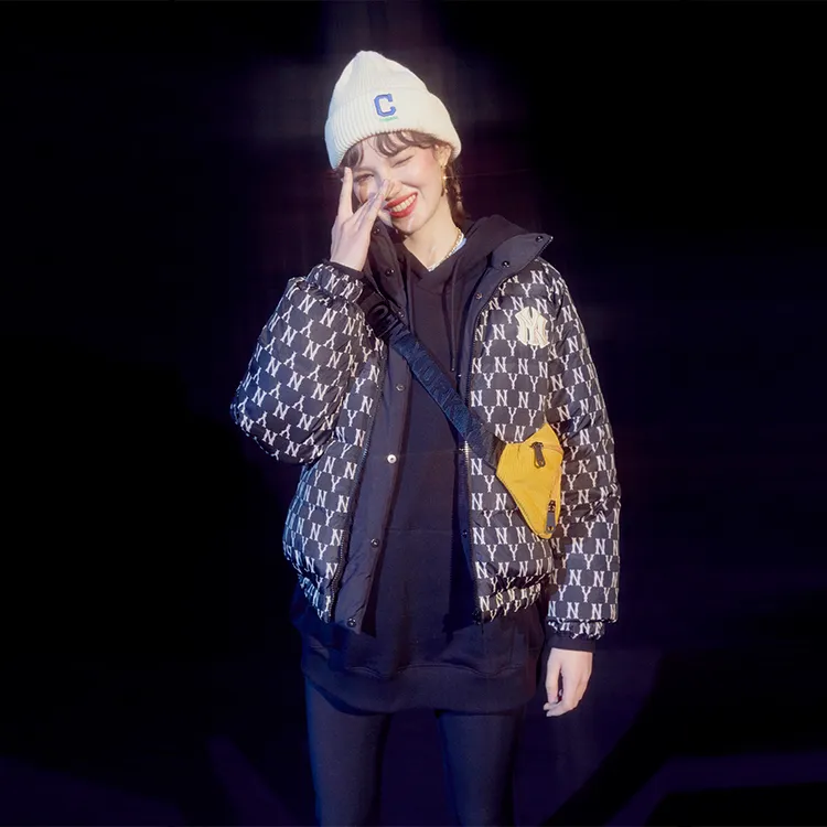 MLB Mlb Old Flower Down Jacket Winter Cropped Unisex Black-2