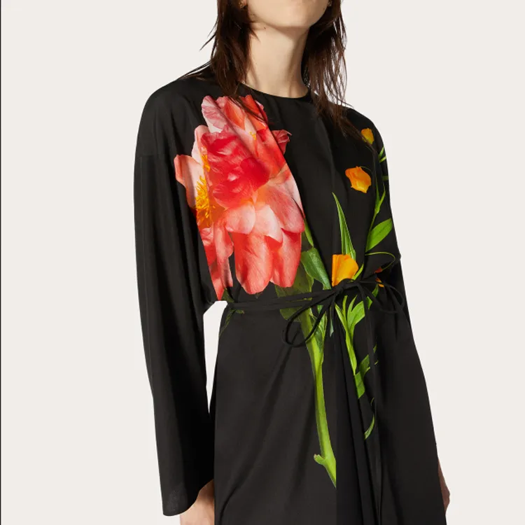Valentino Long-Sleeved Dresses Women's Black-3