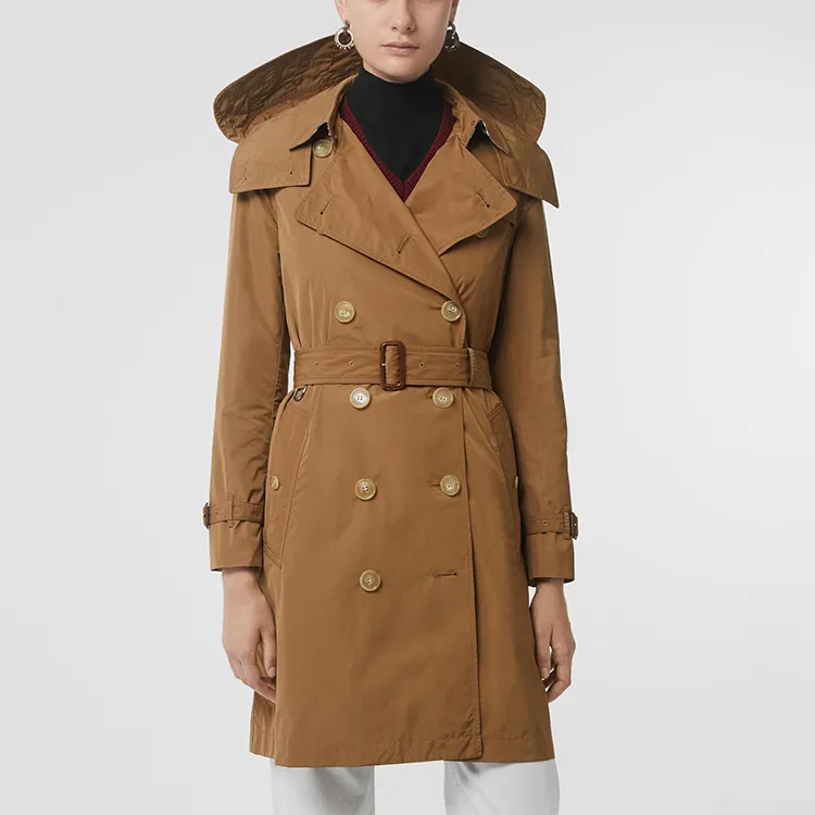 Burberry Trench Coat Cinched Waist Slimming British Style Women's Trench Coats Coat Women's Camel 80061121-2