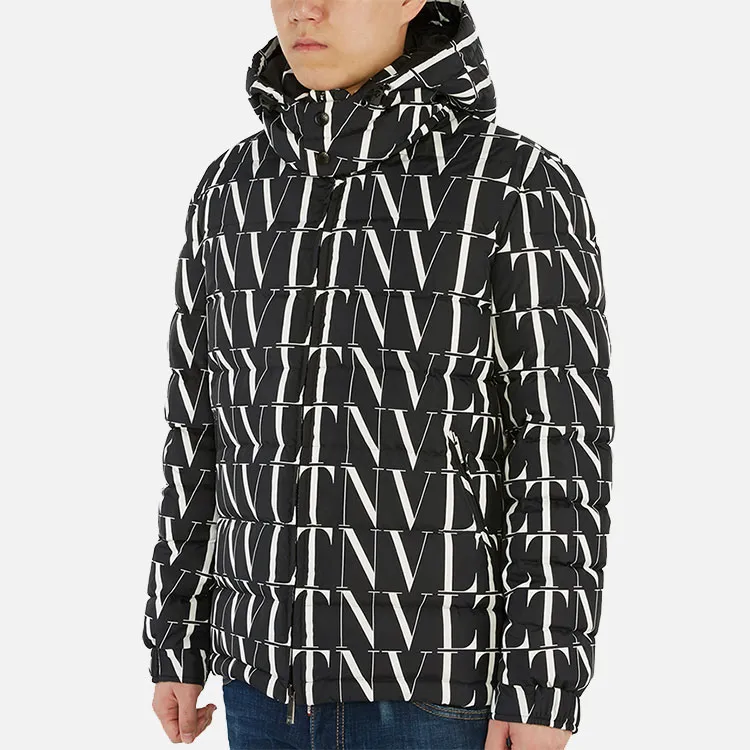 Valentino Down Jackets Men Black White-2