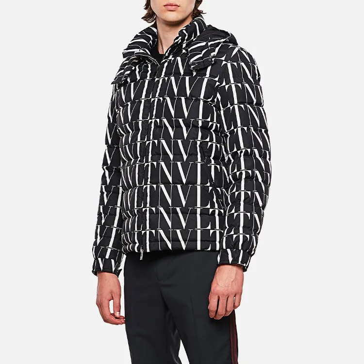 Valentino Down Jackets Men Black White-5