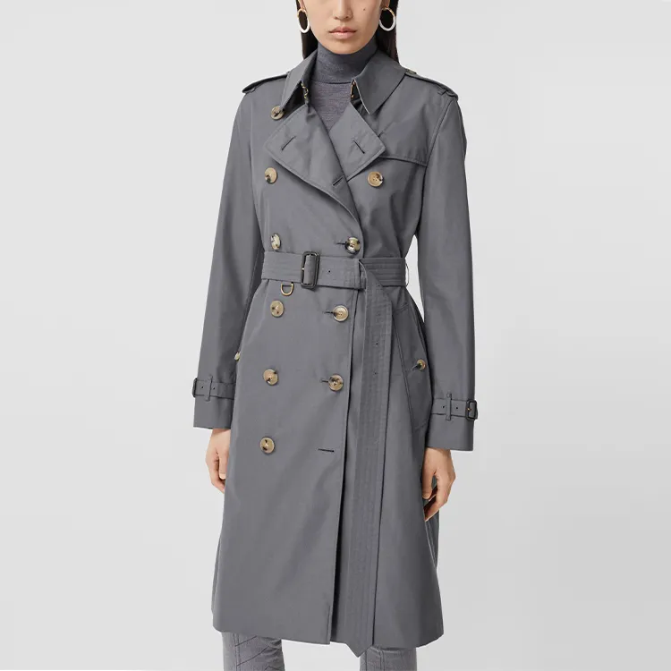 Burberry Trench Coat Women's Medium Gray-2