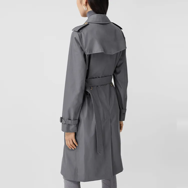 Burberry Trench Coat Women's Medium Gray-3