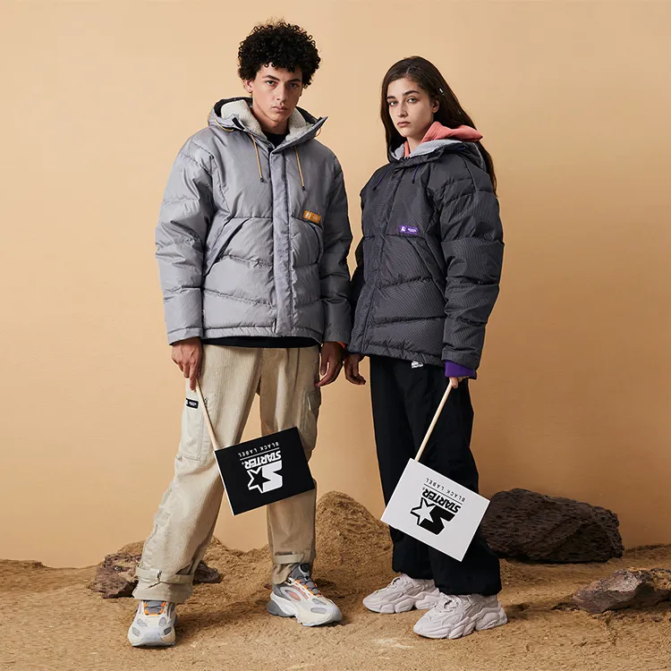 STARTER Down Jackets Unisex Light Gray-4