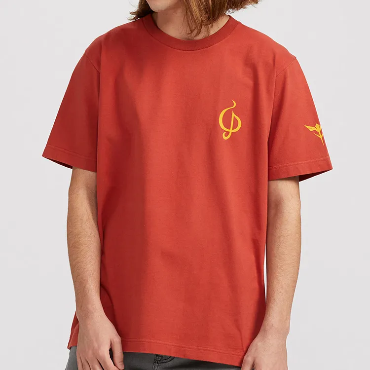 UNIQLO Straight T Shirt Unisex Orange Brown-1