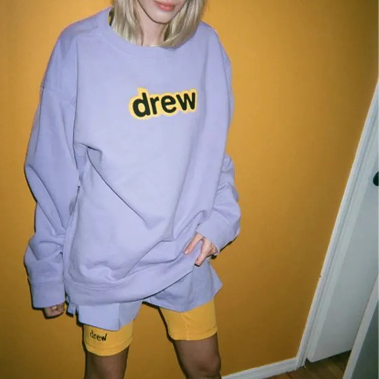 Drew House Letter Logo Series Sweatshirts Unisex Lavender-3