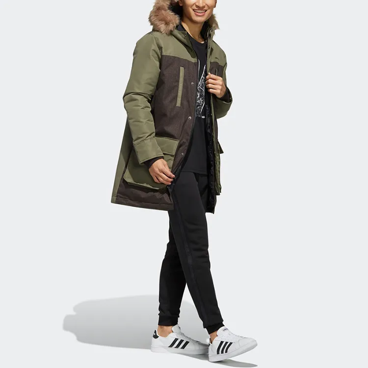 Adidas Neo Down Jackets Men Khaki Brown-5