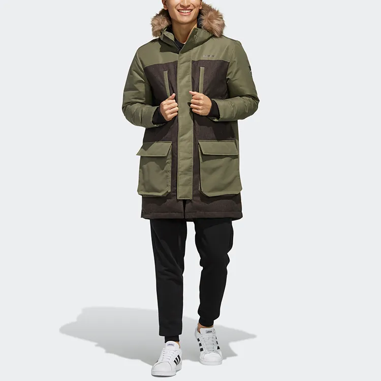 Adidas Neo Down Jackets Men Khaki Brown-2