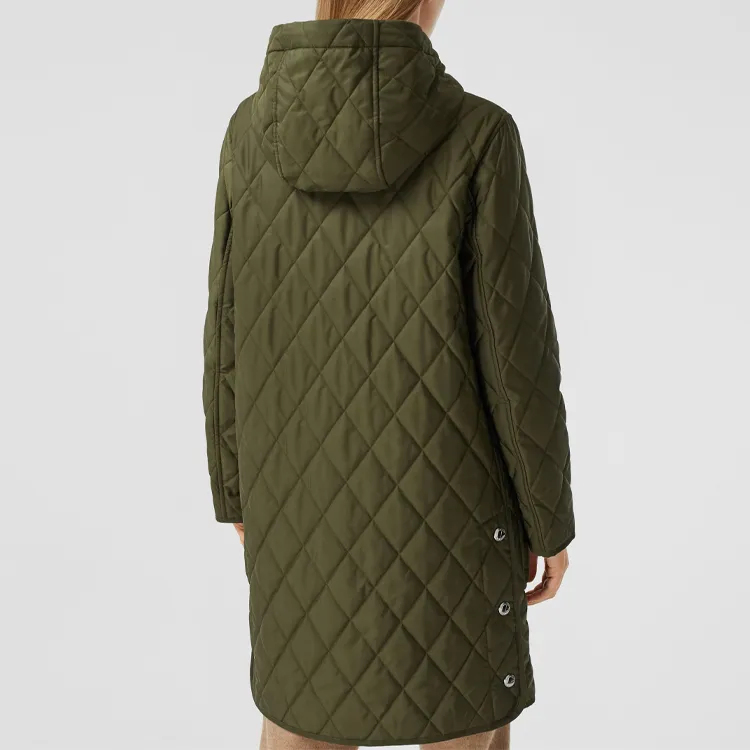 Burberry Coats Women's Army Green-5