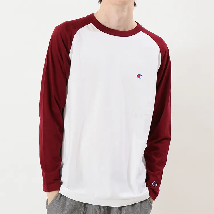 Champion T Shirts Unisex White Burgundy-2