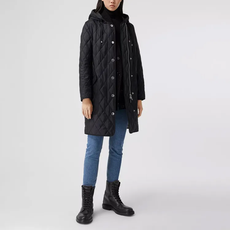 Burberry Diamond quilted Hooded Coat-4
