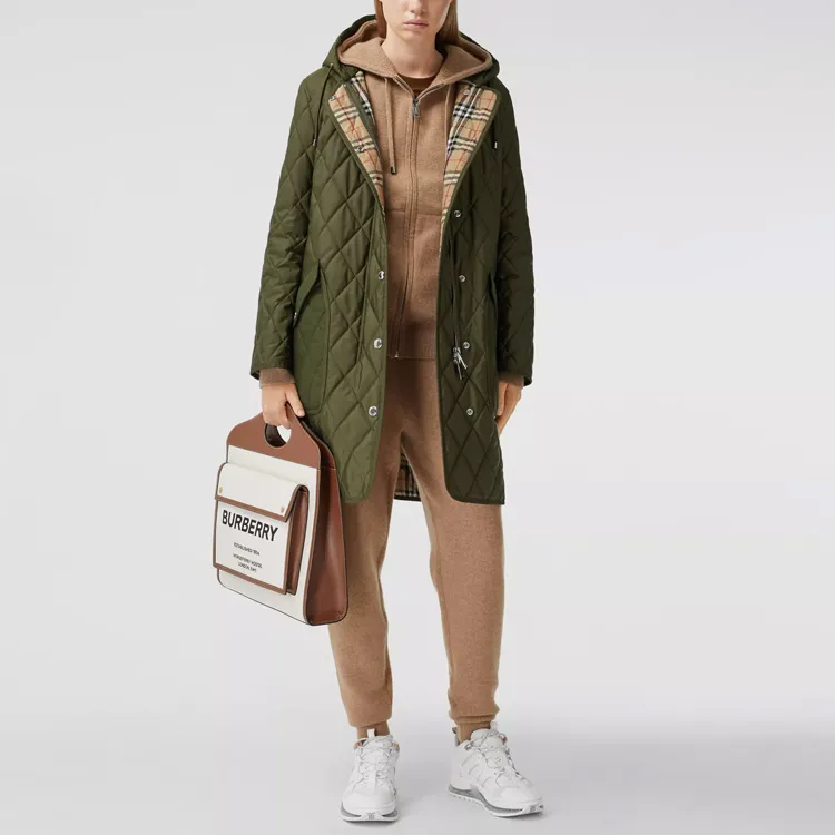Burberry Coats Women's Army Green-3