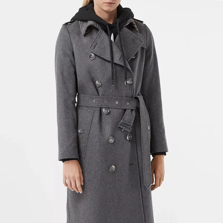 Burberry Trench Coats Women's Medium Heather Gray-1