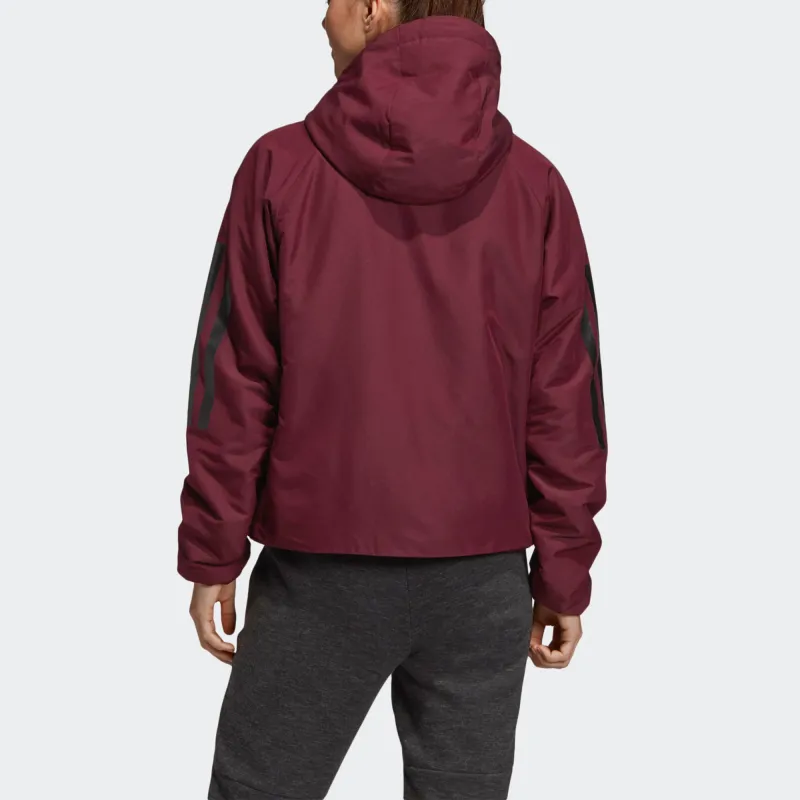 Adidas Puffer Jackets Women's Dark Reddish Purple-5
